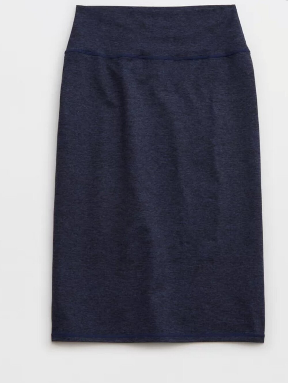 OFFLINE By Aerie The Hugger Royal navy Midi Skirt size Small BRAND NEW - Picture 3 of 7